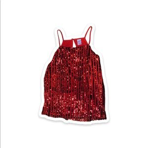 High Neck Red Sequin Cami Top